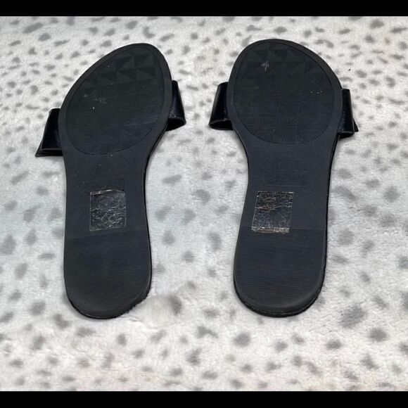 3 for $30 QUPID black silver buckle flat sandals - Picture 5 of 5